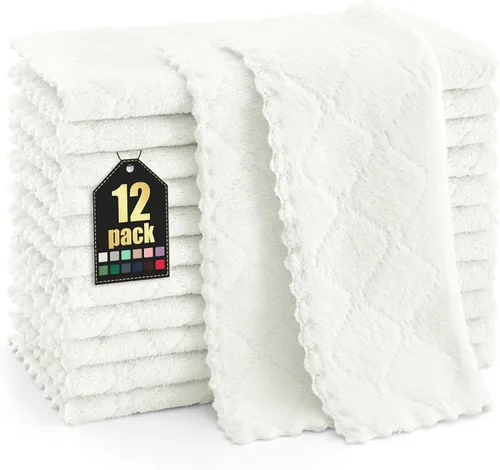 Vista 73 de Homaxy - Paquete de 12 trapos de cocina (13 x 19 pulgadas, marrón), de terciopelo coral supersuaves y absorbentes para lavar platos, paño