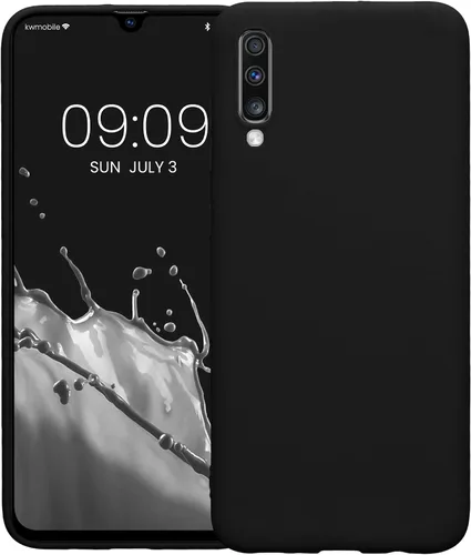 Vista 5 de kwmobile Funda compatible con Samsung Galaxy A70 - Funda protectora de silicona TPU suave y delgada, color negro mate