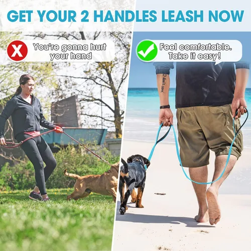 Vista 7 de BAAPET Correa para perro de dos asas, asas acolchadas suaves dobles con correa de control de tráfico para perros pequeños, medianos o grandes