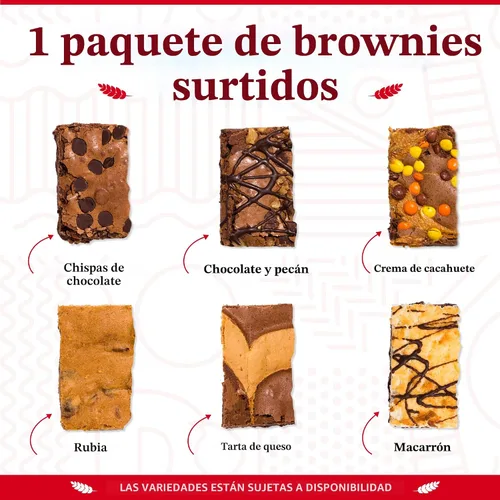 Vista 4 de David's Cookies Brownies surtidos en caja de cartón Disfruta de nuestros deliciosos, ideales para compartir bocadillos de brownie recién horneados