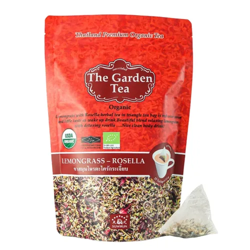 Vista 10 de Suwirun Té orgánico de citronela, 25 bolsas, producto de Tailandia, té de hierbas cítrico y refrescante, sin cafeína, sin calorías, alivia