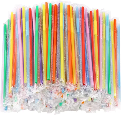 Vista 11 de 100 unidades de pajitas de árbol de coco, pajitas desechables de plástico en forma de panal, suministros para decoración de fiesta tropical hawaiana