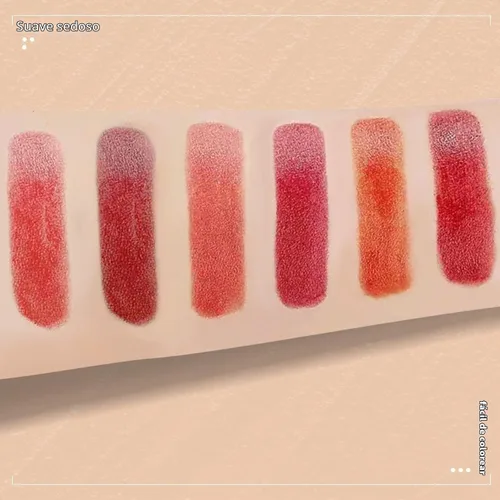 Vista 5 de Juego de 2 lápices de labios mate, a prueba de agua, acabado terciopelo de larga duración, humectante, para labios, doble color, brillo de labios