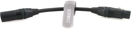Vista 3 de SZRMCC XLR Cable de audio equilibrado de 3 pines XLR macho a 4 pines XLR hembra Cable de alimentación original DMX Stage Mic Speaker Cable 7.9 in