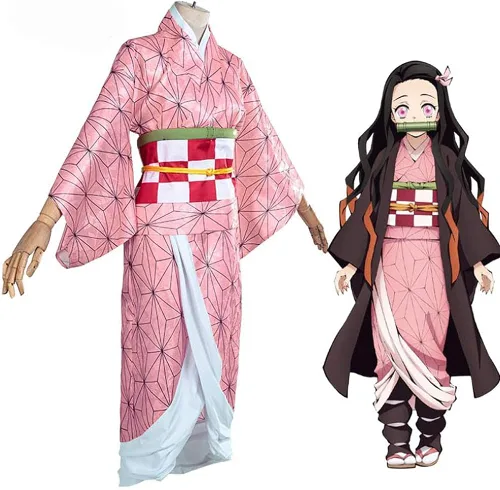 Vista 4 de Traje de cosplay Kamado Kimono con ropa de pelo y bambú