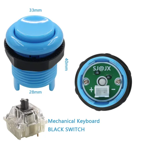 Vista 3 de SJ@JX Arcade Game 2 Player Controller DIY Kit Microswitch Recessed Button 4&8 Way Joystick Zero Delay USB Encoder Fighting Stick Handles Console for