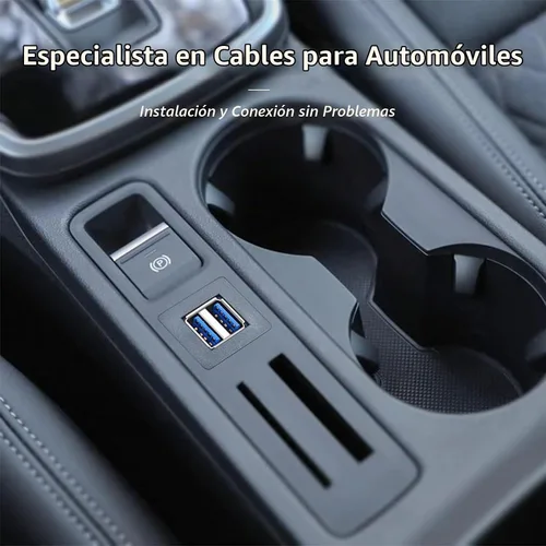 Vista 2 de USB 3.0 Cable de panel de extensión de montaje empotrado cuadrado doble, 3.3 ft Para coche, barco, motocicleta, 3 pies