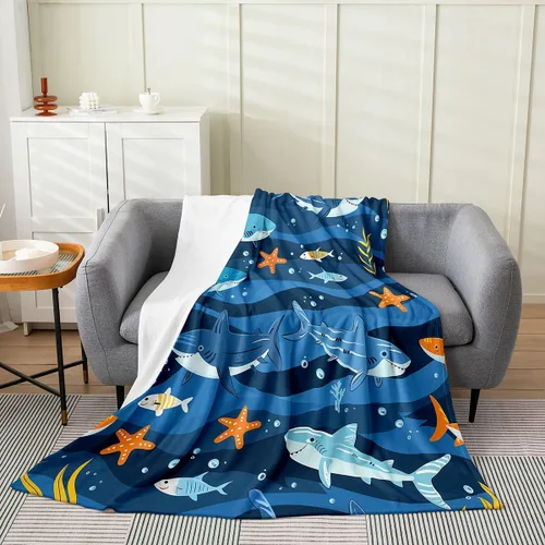 Vista 42 de Erosebridal Hammerhead Shark Flannel Blanket 40x50 Marine Life Fuzzy Plush Throw for Sofa Couch Hammerhead Shark Lover Gifts Ocean Sealife Fleece