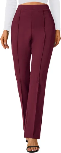 Vista 45 de Urban CoCo Pantalones de trabajo elásticos con corte de bota, pantalones de yoga pequeños para oficina casual
