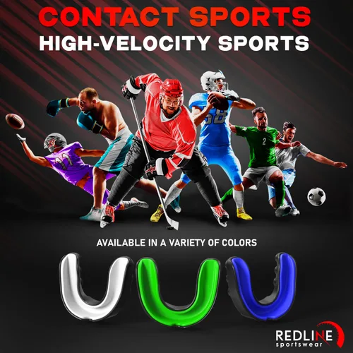 Vista 6 de Protector bucal Redline Sportswear con estuche ventilado - Protección para todos los deportes de contacto, Azul