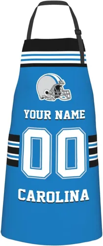 Vista 28 de Delantales personalizados del estilo del fútbol, delantal personalizado de la cocina del nombre y del número, delantales impermeables modificados