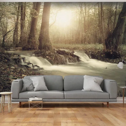 Vista 9 de artgeist Mural de pared premium Bosque púrpura, 79 x 55 pulgadas, papel tapiz no tejido, decoración de pared de vellón, impresión fotográfica