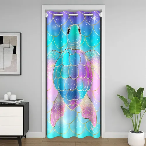 Vista 21 de Erosebridal Cortina de puerta de teñido anudado, cortina opaca bohemia, cortina exótica abstracta en espiral, elegante cortina hippie para puerta