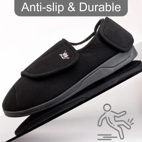 Vista 26 de EuropeanSoftest - Pantuflas clásicas con forro de rizo francés para mujer, con espuma viscoelástica 80-D, transpirables, lavables, para interiores
