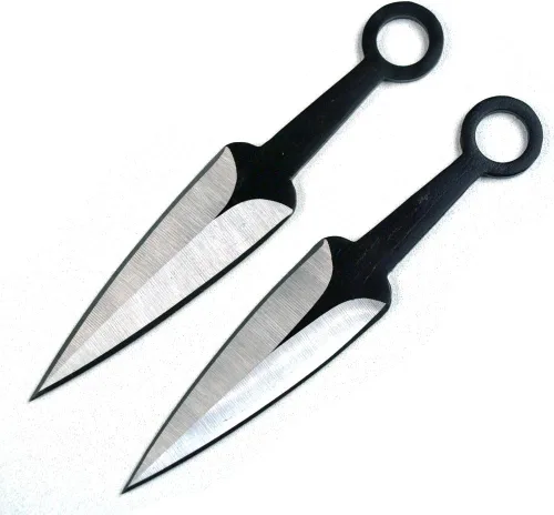 Vista 3 de Espada ninja, machete, cuchillo de lanzamiento táctico, hoja, katana, tanto, de 27 pulgadas Hoja única negra