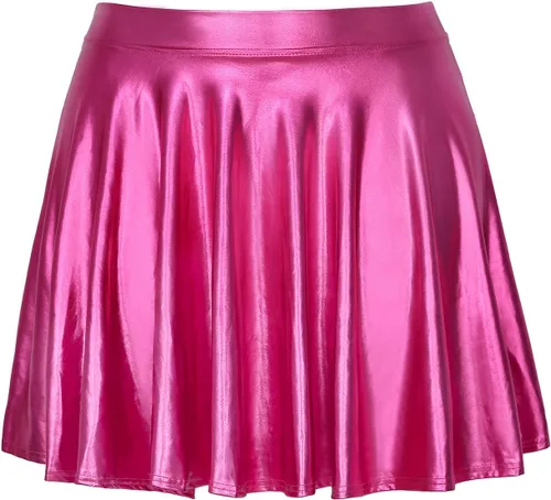 Vista 6 de HDE Falda de patinadora circular acampanada y acampanada para mujer