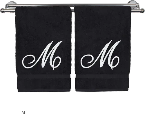 Vista 163 de Toalla de mano con monograma, regalo personalizado, 16 x 30 pulgadas, extra absorbente, 100% algodón turco, acabado de rizo suave, para baño, cocina