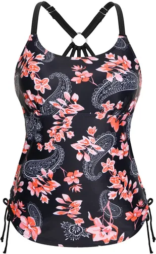 Vista 9 de Holipick Top de Tankini para Mujer Solamente Top de Traje de Baño Tankini Sin Parte Inferior Color Stripe2