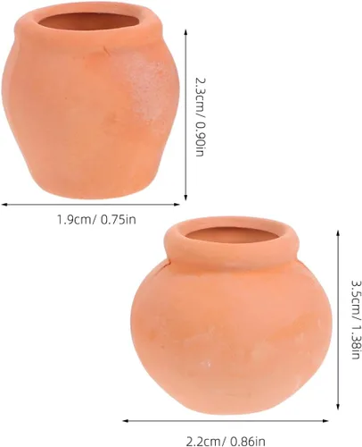 Vista 2 de Toddmomy Juego de 6 macetas de terracota para suculentas, pequeñas macetas de arcilla para plantas de jardinería en interiores y exteriores, plantas