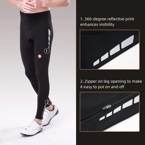 Vista 5 de Souke Sports 4D - Mallas de ciclismo para hombre, acolchadas 4D, transpirables, largas