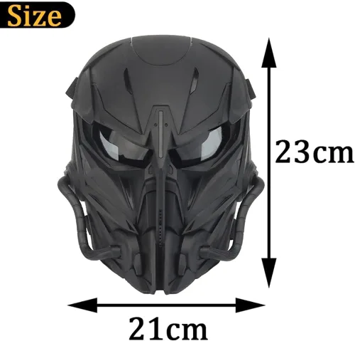 Vista 6 de Airsoft - Máscara protectora de cara completa, pasamontañas, para deportes al aire libre, CS cosplay, disfraz, sesión de películas