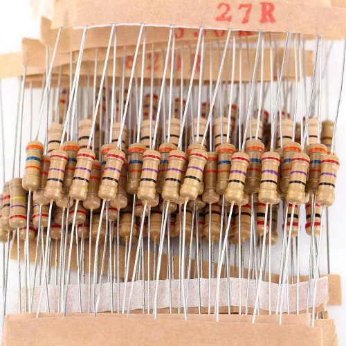 Vista 2 de Kit de resistencias de valores de 1000 piezas, surtido de resistencias electrónicas del 5% de resistencia de 1 ohm-10M ohmios 1/2 W, kit