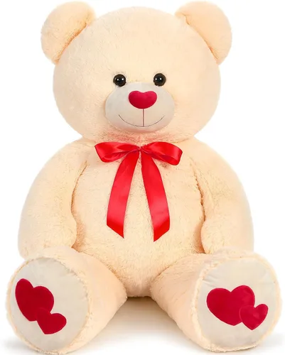 Vista 29 de MaoGoLan Oso de peluche gigante de 52" Oso de peluche - Te amo Corazón rojo Oso de peluche grande para regalo de San Valentín, aniversario, larga