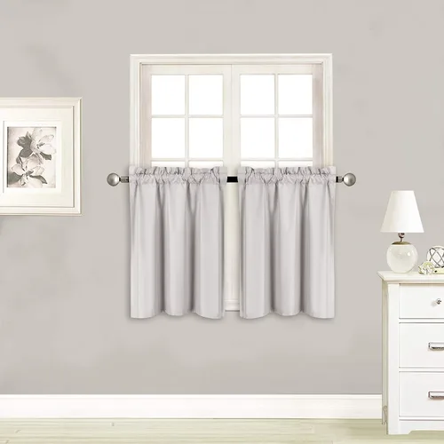 Vista 11 de Elegant Home - 2 paneles de cortina de tratamiento de ventana pequeña, con aislamiento, panel corto de 28 pulgadas de ancho x 24 pulgadas de largo