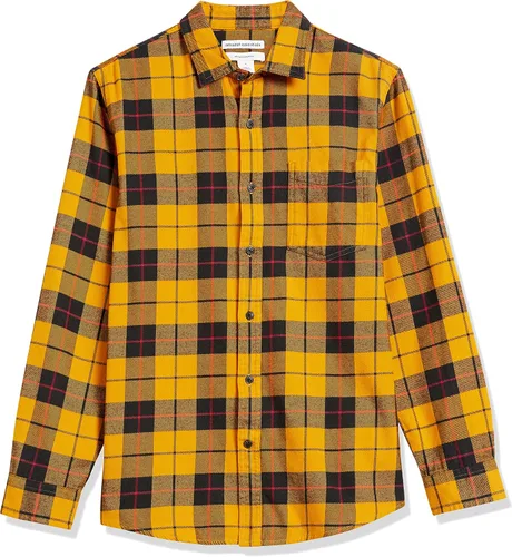 Vista 6 de Tienda Essentials - Camisa de franela para hombre, manga larga, de corte entallado