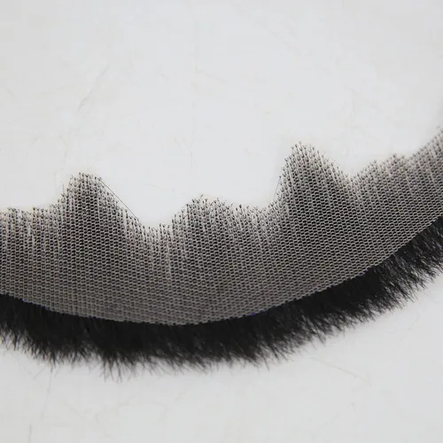 Vista 7 de Extensión de barba facial de cabello humano, bigote negro, disfraz de barba falsa para adultos y hombres, maquillaje realista de encaje, barbas