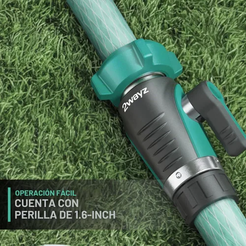 Vista 2 de 2WAYZ Válvula de Cierre de Manguera de Jardín de 0° - Conector de Manguera de Servicio Pesado con Entrada y Salida de 3/4" - Adaptador de Agua