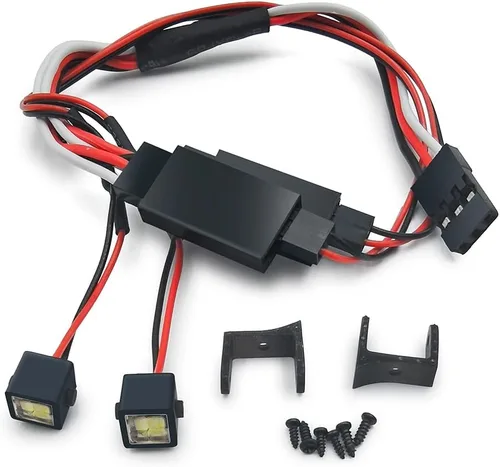 Vista 6 de RCLIONS Foco LED lámpara delantera RC techo techo luces color blanco para 1/24 Axial SCX24 AXI00005 AXI00002 RC Truck Car Upgrades