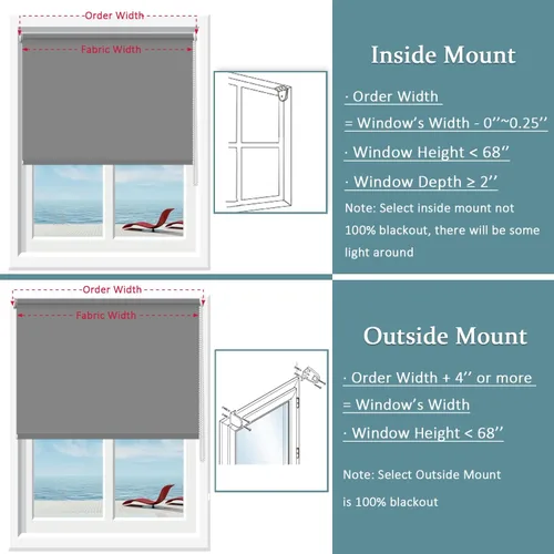 Vista 4 de NUTRO CHILL Persiana Opaca, Persianas Enrollables para Ventana con Aislamiento Térmico, Protección UV en Tela para Hogar y Oficina, Fácil de Instalar