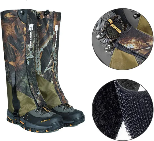Vista 6 de Polainas impermeables para las piernas, botas de nieve 500D, polainas de caza, polainas de guardia de serpiente para senderismo y escalada