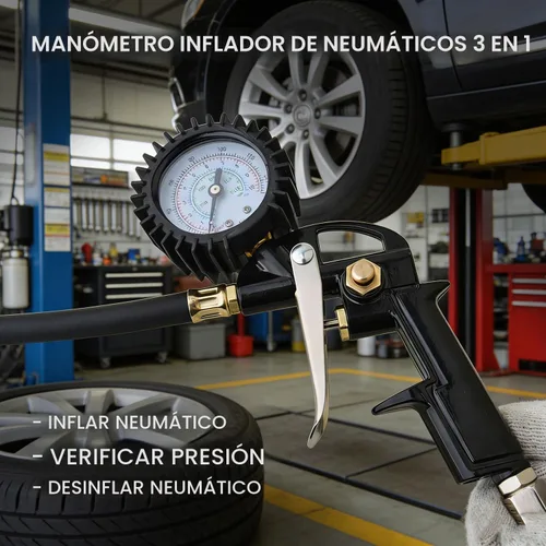 Vista 7 de Gunpla Kit de accesorios para compresor de aire de 19 piezas, accesorios de manguera de aire de alta resistencia y medidor de inflado de neumáticos