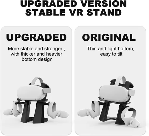 Vista 2 de AMVR Compatible with Quest 2 Stand Upgraded Heavier VR Headset Display Stand Holder and Controller Mount Station for Quest 2Quest 1RiftRift S and