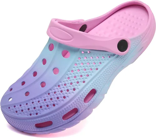 Vista 22 de ChayChax Zuecos con soporte de arco para hombre y mujer, zapatos de jardín, pantuflas antideslizantes para exteriores y playa con plantilla