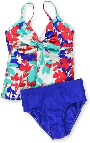 Vista 2 de Swim Solutions Braga tahiti Twist para mujer, 2 piezas, color azul, 8, Azul, 8