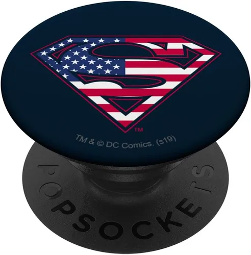 Vista 6 de Superman USA - Escudo de la bandera estadounidense PopSockets MagSafe PopGrip para iPhone