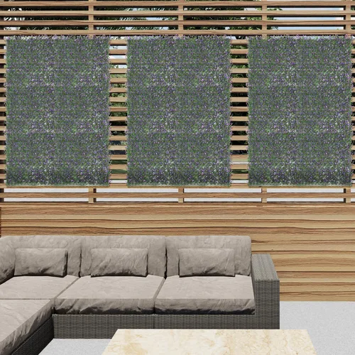 Vista 2 de E&K Panel de valla de plantas artificiales de 20 x 20 pulgadas, hojas sintéticas, césped, panel de privacidad para interiores y exteriores
