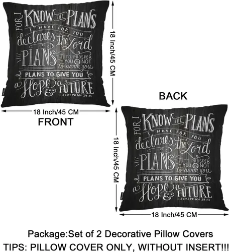 Vista 6 de Swono Juego de 2 fundas de almohada decorativas con versículo bíblico para el hogar, fundas de almohada para sala de estar, dormitorio, fundas