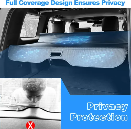 Vista 45 de AUXKO - Cubierta de carga retráctil para Lincoln MKX 2018-2016, cubierta de equipaje de maletero con protección de sombra para Lincoln Nautilus