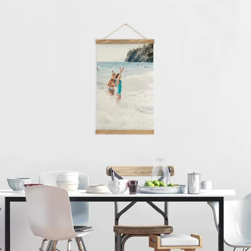 Vista 6 de wxyzdq Póster colgante personalizado, diseño de arte de pared, diseño de tu propia foto, texto, pasatiempo, marco de madera ajustable, tela gruesa