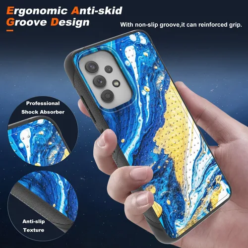 Vista 3 de Funda para Samsung A32 5G, Galalxy A32 5G, resistente a prueba de golpes, policarbonato duro + funda protectora de silicona suave TPU flexible