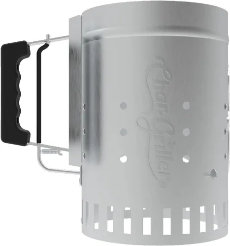 Vista 5 de Char-Griller E5030 Parrilla de gas y carbón de doble función, 2 quemadores, Black and Char-Griller Charcoal Grill Chimney Starter con gatillo