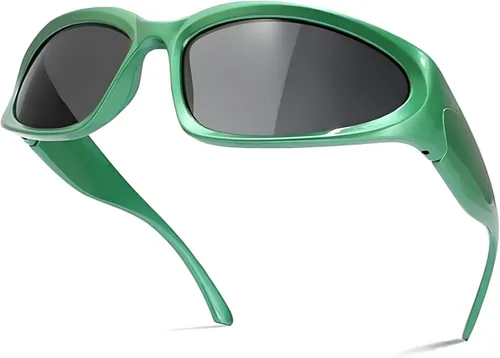 Vista 16 de LASPOR Gafas de sol deportivas envolventes para mujeres y hombres, lentes deportivos Y2K