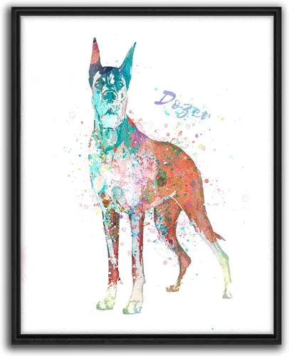 Vista 19 de Personal-Prints Regalo de arte personalizado para pared de perro, impresión artística moderna personalizada única de estilo acuarela La raza