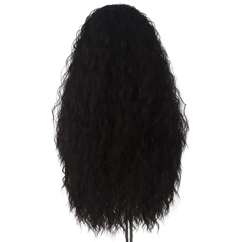 Vista 5 de Yan Dream Peluca larga ondulada y rizada, color marrón oscuro, peluca para mujer, disfraz de cosplay, pelucas de Halloween