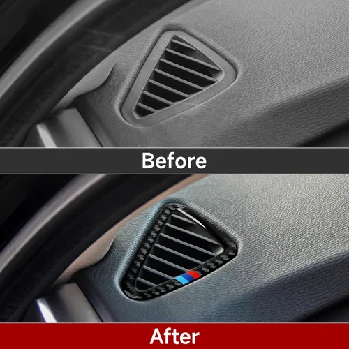 Vista 4 de Calcomanía de fibra de carbono para automóvil, compatible con BMW X5 X6 F15 F16 Accesorios interiores (negro)