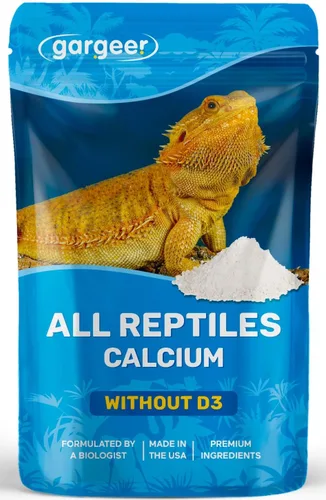 Vista 6 de Gargeer 4 onzas de calcio reptil con vitamina D3, sin fósforo, polvo ultrafino. Polvo puro, mezcla de frutas reales saborizadas, suplemento listo
